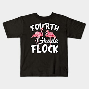 Flamingo 4th Fourth Grade Back To School Women Girl Kids T-Shirt